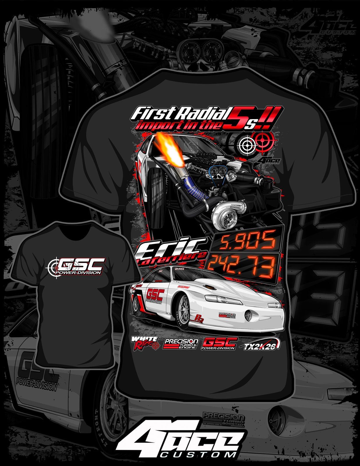 GSC Power-Division White Rice 5-Second Record T-Shirt