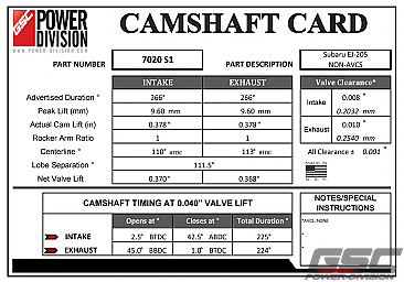 S1 Billet Camshaft set for USDM Subaru WRX EJ20