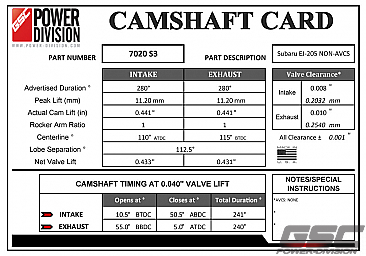S3 Billet Camshaft set for USDM Subaru WRX EJ20